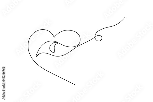 One eye in continuous one line art Minimalist eye wih retina outline design
