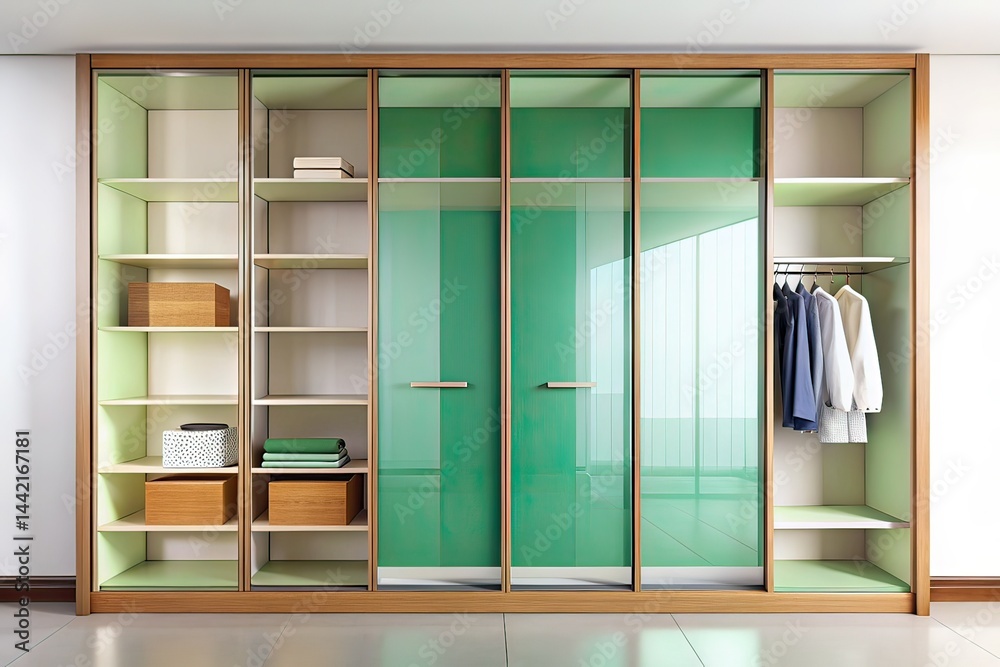Modern Sliding Door Wardrobe, Transparent, Interior Design, Home Decor
