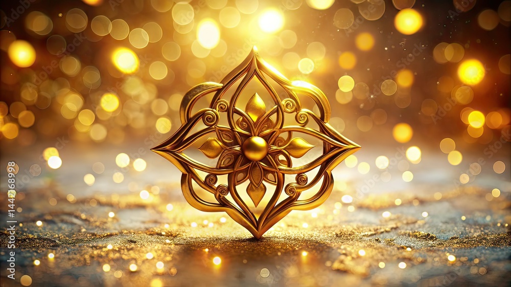 Mysterious Golden Symbol Ritual - Dark Chamber Bokeh
