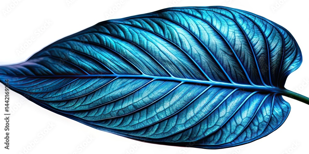 Mystical Blue Tropical Leaf Macro