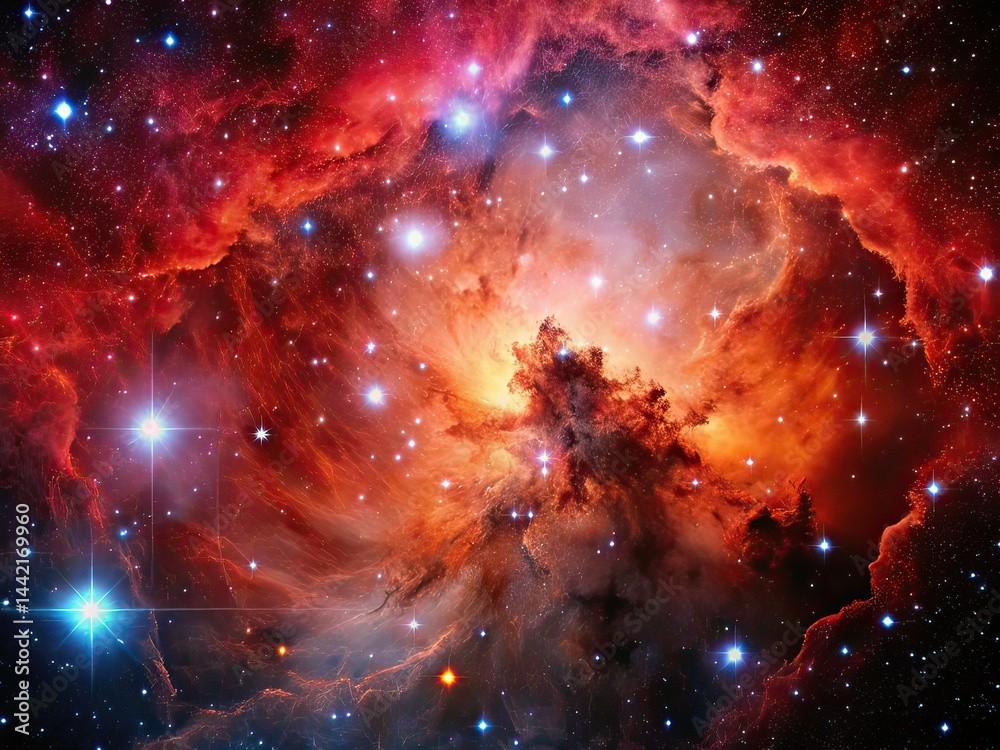 Nebula Tilt-Shift, Dark Red Cosmos, Starry Night