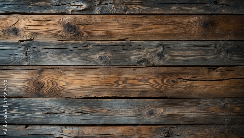 Fototapeta premium Antique wooden scenery. Wood table or ground.