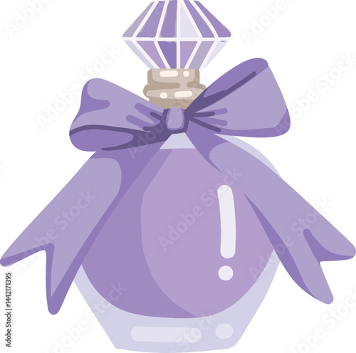 Elegant Lavender Perfume Bottle with Gem and Bow