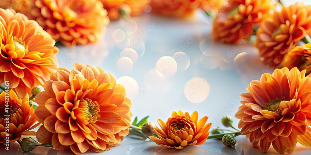 Orange Flowers on White Background - Fashion Photography