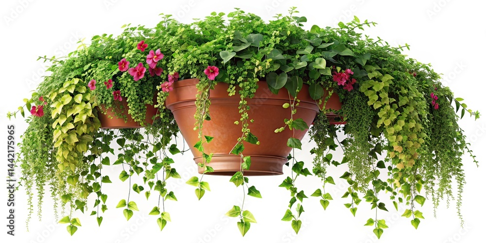 Panoramic Vine Cascade from Hanging Pot - Stunning Aerial View