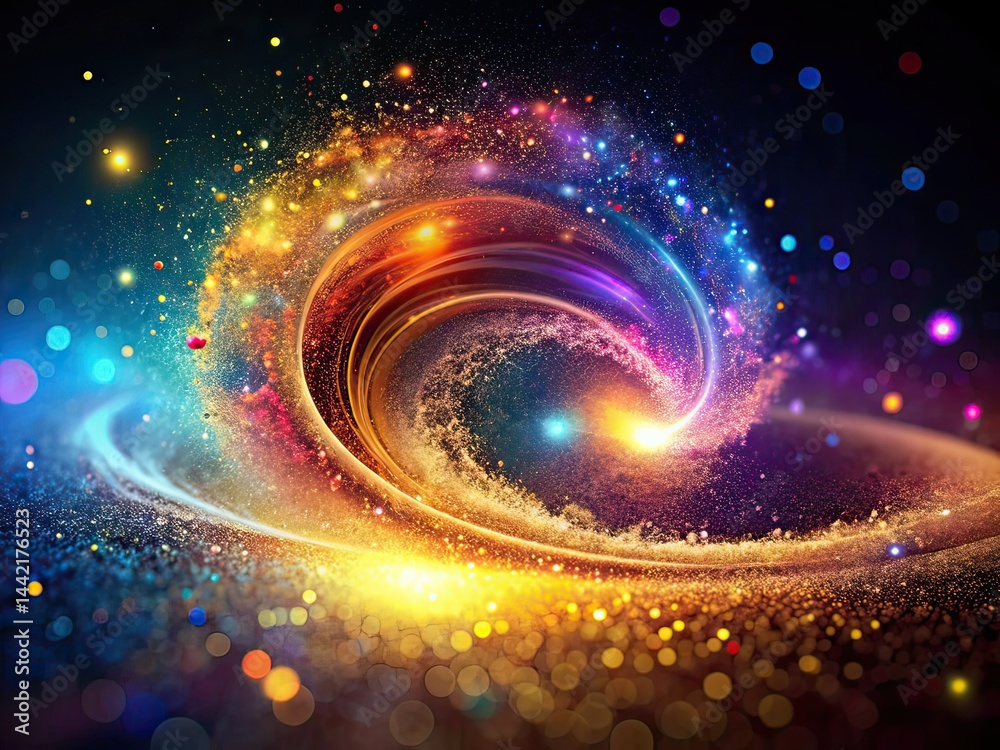 Particle Track Fashion Photography, Glitter Dust, Energy Particles