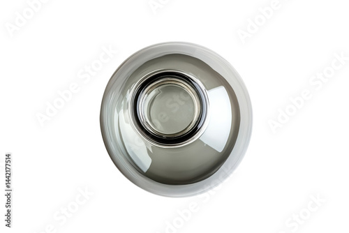 Elegant smoky grey glass vase top view minimalist home decor simple design studio shot clean