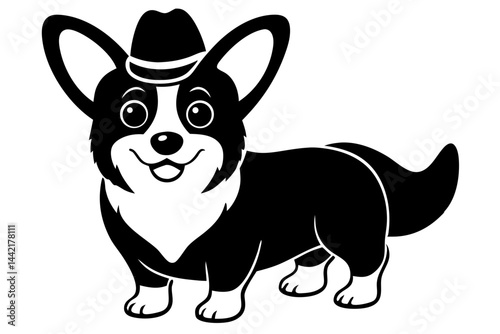 Elegant corgi silhouette vector design with transparency for modern applications, corgi, silhouette, dog, vector, breed, pet, animal, outline, cut out, transparent, icon, graphic, design, illustration