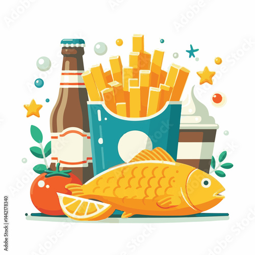 meal, fish, chips, food, lunch, cuisine, fried, dinner, english, crispy, british, fresh, unhealthy, cod, traditional, background, seafood, dish, fillet, lemon, batter, delicious, takeaway, fish and ch