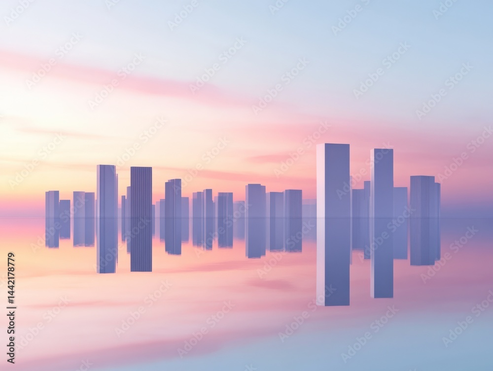 Fototapeta premium Abstract geometric shapes in water