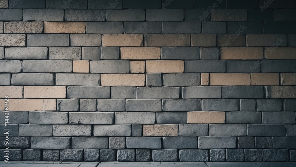 Obraz premium Historic brick wall with retro colors against a city background