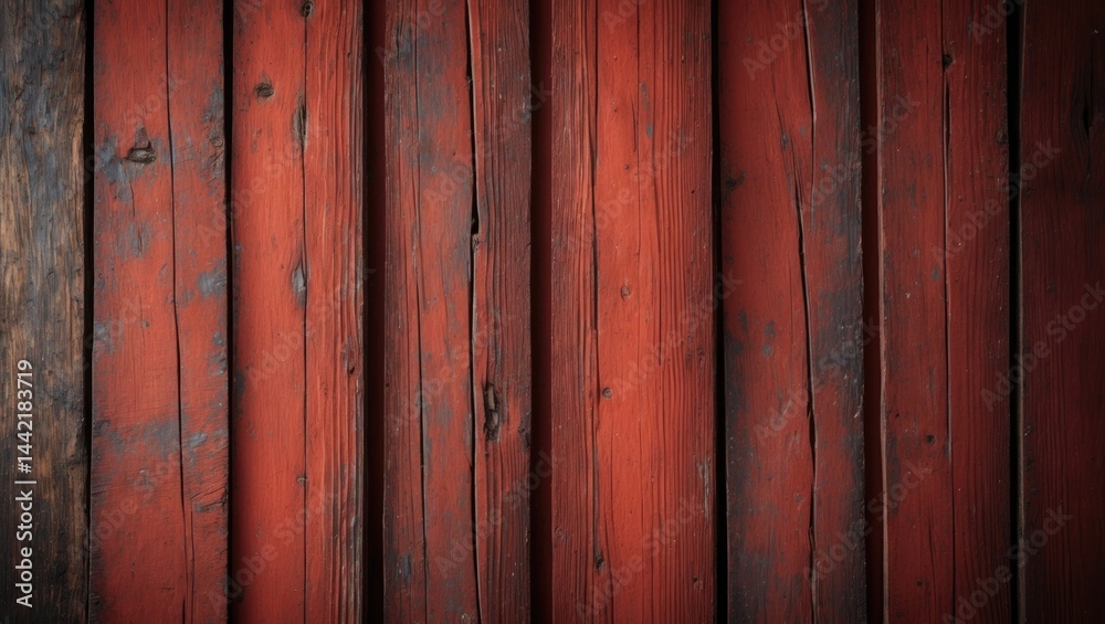 Old-fashioned red timber planks with a classic wood background Old-fashioned red timber planks with a classic wood background