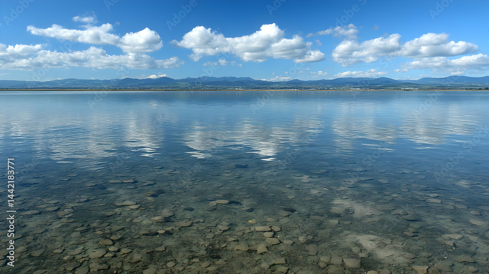 with triangular ripples and reflections of a digital sky with triangular ripples and reflections of a digital sky