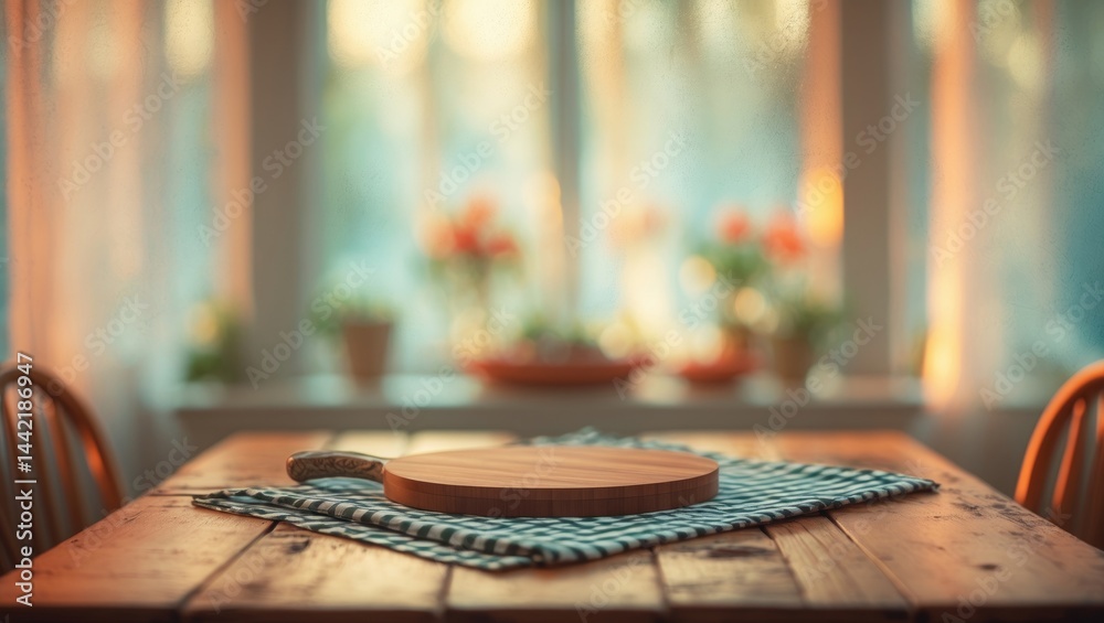 Hazy white window environment featuring a desk napkin and table layout Hazy white window environment featuring a desk napkin and table layout