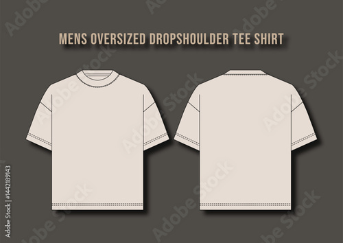 oversized t shirt vector tee Shirt fashion flat drawing illustration template template Art & Illustration