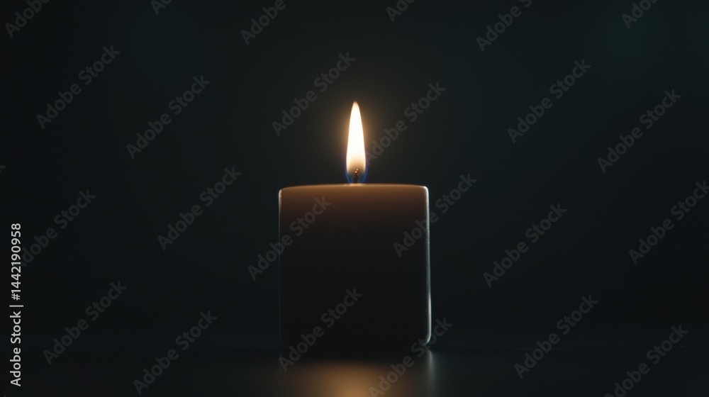 A single candle in the dark. A single candle in the dark.