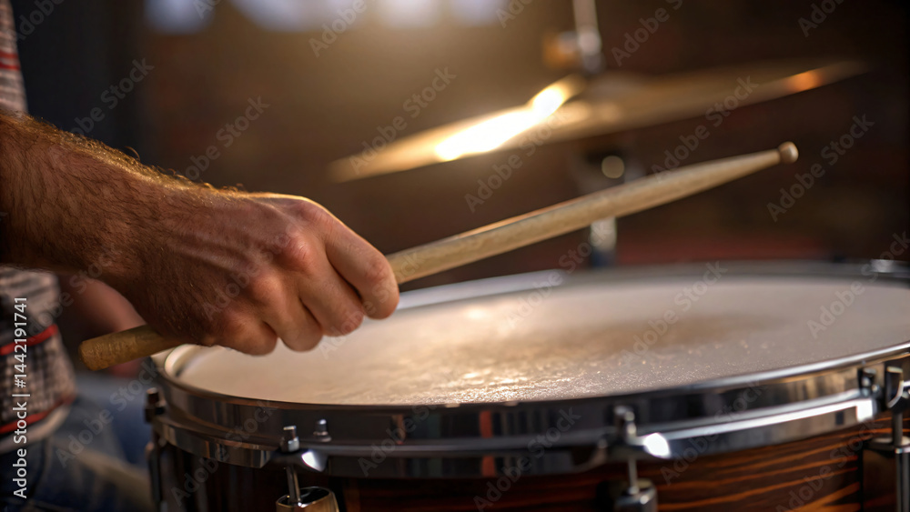 Obraz premium close up hands playing drums