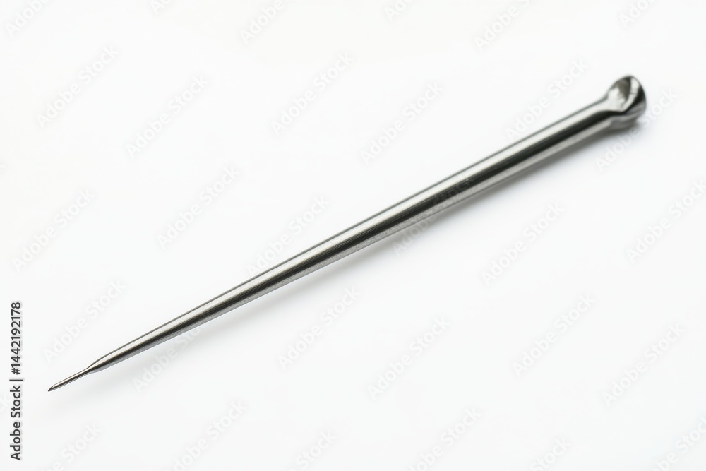 Sleek silver metal tool precision crafted isolated on white background Clean minimalist design Sleek silver metal tool precision crafted isolated on white background Clean minimalist design
