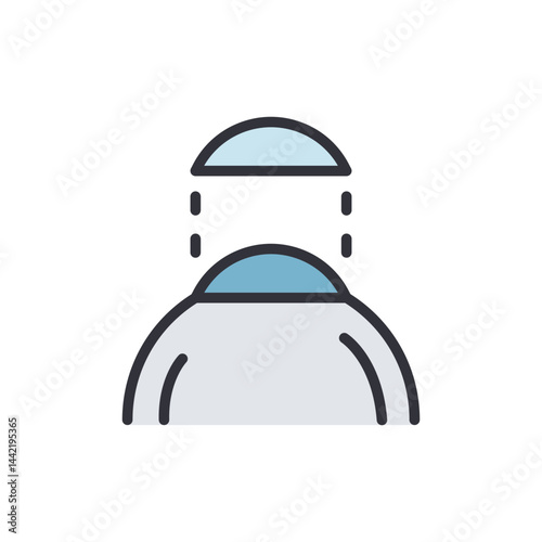Contact lenses colored icons, minimalist vector illustration ,simple transparent graphic element .Isolated on white background