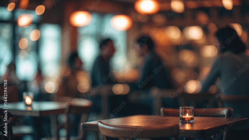 Naklejka premium Background of restaurant interior banner in a blur