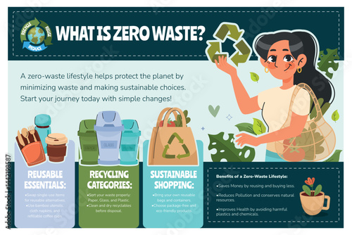 Flat Recycle Zero Waste Background
