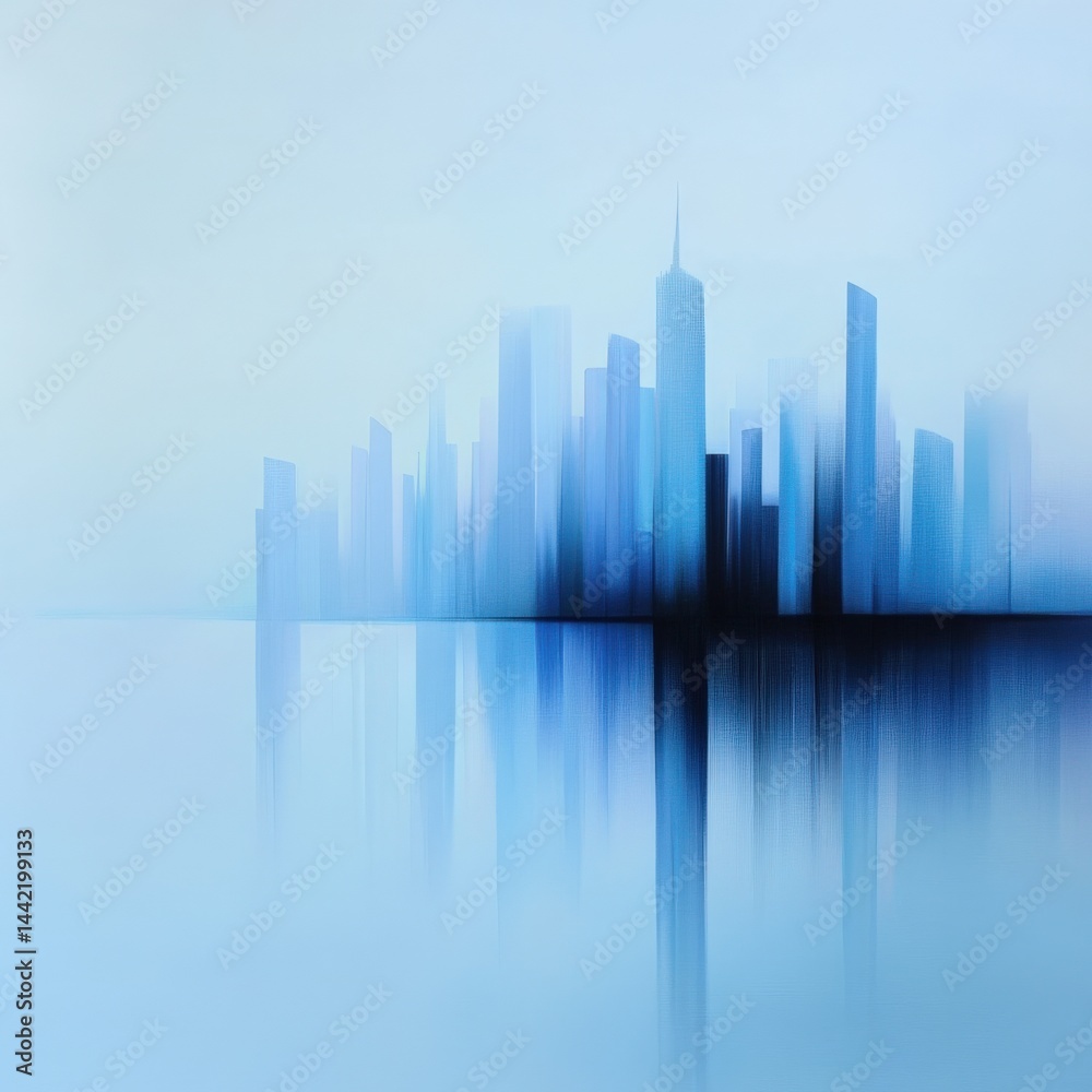 Cityscape and water abstract artwork Cityscape and water abstract artwork