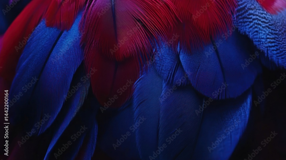 Obraz premium Vibrant Parrot Feather Close-up