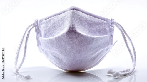 a cotton face mask on a white isolated background, simple and hygienic design
