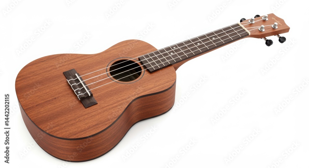 Obraz premium Brown ukulele isolated on white background