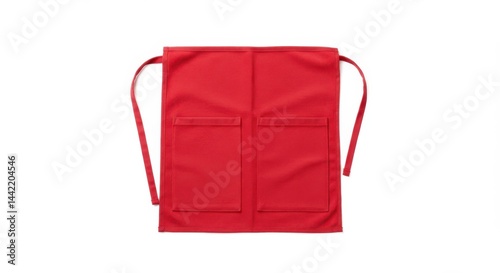 Red waist apron isolated on white background