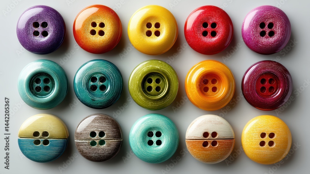 a set of colorful buttons on a white isolated background, vibrant and playful design a set of colorful buttons on a white isolated background, vibrant and playful design