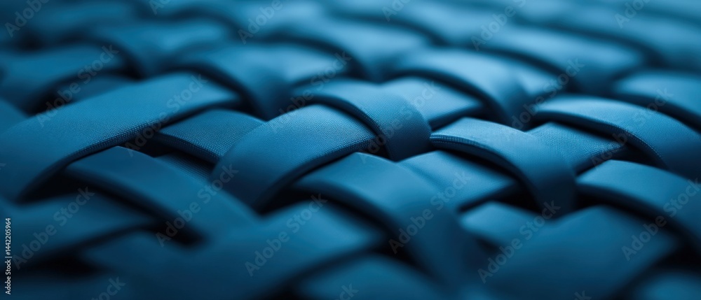 Fototapeta premium Blue woven pattern texture