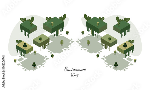 World environment day with isometric style vector