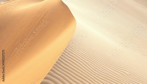 Fototapeta Naklejka Na Ścianę i Meble -  Aerial view of white sand dune with intricate pattern in Sahara Desert, Sahara, pattern, aerial