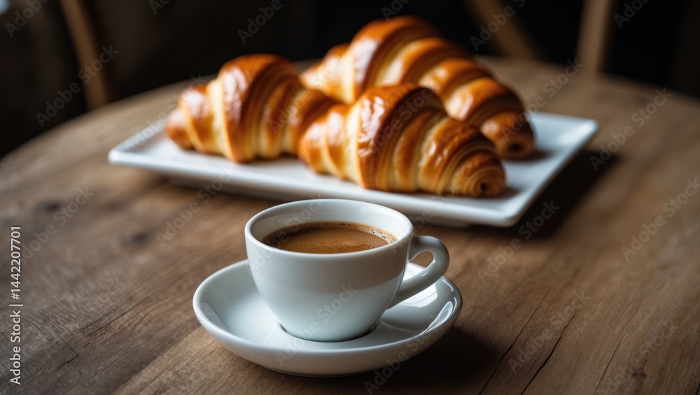 Brioches paired with a cup of espresso Brioches paired with a cup of espresso