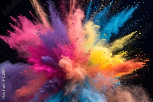 Obraz na płótnie Explosion of Colorful Holi Powder w salonie