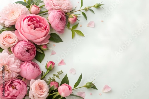 Obraz na płótnie Romantic Pink Flower Decoration on Light Background w salonie
