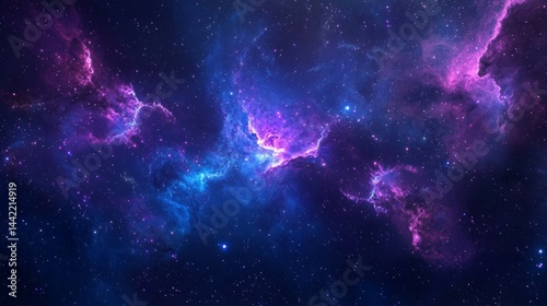Obraz na płótnie Colorful Cosmic Nebula with Stars in the Vast Universe w salonie