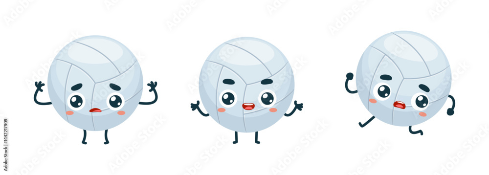 Obraz premium Emoticon set of volley ball
