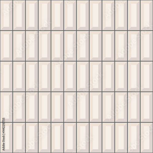 White ceramic vertical glazed tile wall pattern. Subway, metro brick vector seamless background. White scandinavian bathroom, kitchen floor, wall grid