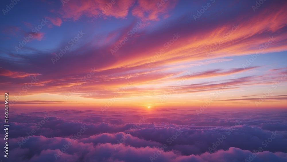 Obraz premium Twilight panoramic view of an empty, stunning sky.