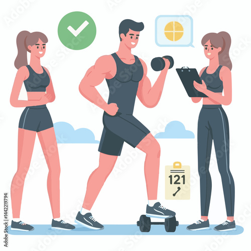 fitness, sport, gym, coach, workout, exercise, fit, training, instructor, healthy, athlete, health, woman, trainer, active, people, man, body, female, lifestyle, wellness, young, girl, person, adult, 