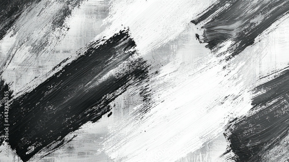 Abstract Black and White Brush Stroke Texture for Modern Design Use