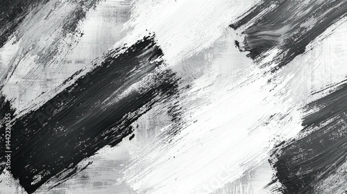 Obraz na płótnie Abstract Black and White Brush Stroke Texture for Modern Design Use w salonie