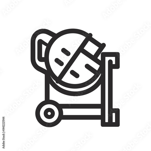 Concrete mixer illustration for construction site and building projects concept
