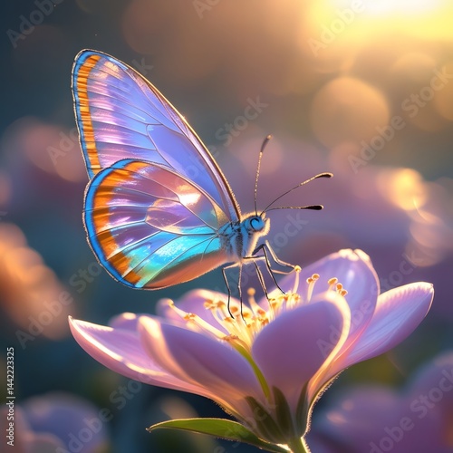 Wings and Petals: A Butterfly on a Purple Flower