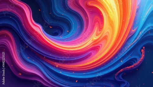 Abstract swirling colors create dynamic, flowing pattern , color, texture, energy