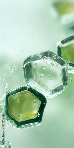 Solid hexagonal structure, molecular structure, biology, medicine, pharmaceuticals, technology, health, green, business, environmental protection, advertising, wallpaper, background map, background
