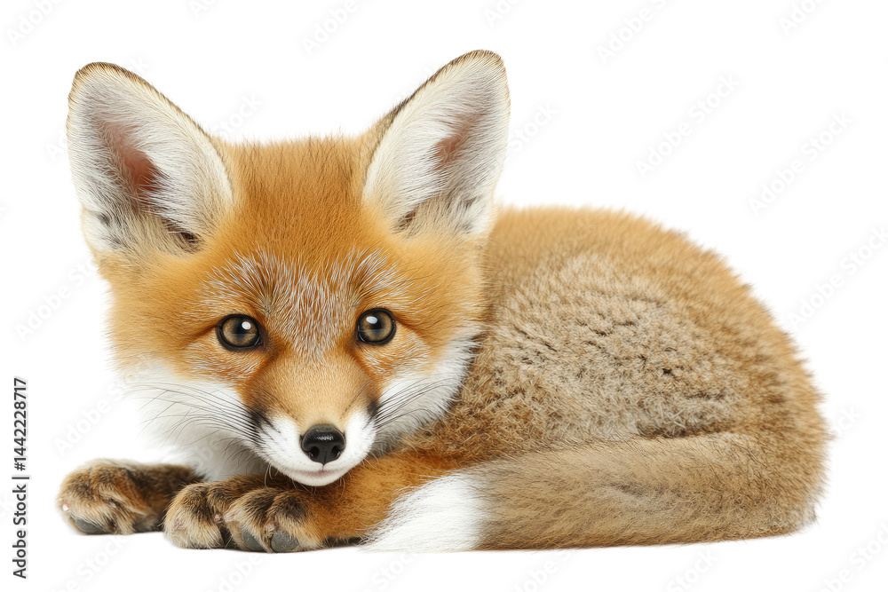 Fototapeta premium Adorable fox cub resting