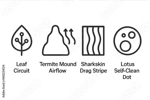 Bio-inspired icons combine natural form, function, and technology